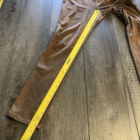 Chico's Womens The Ultimate Fit Faux Suede Leather Brown Pants Size 0 (Small 4) - Picture 9 of 11